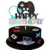Sotpot 1個 ビデオゲーム Happy Birthday ケーキトッパー グリッター ゲームコントローラー パーティーケーキデコレーション キッズゲームテーマ誕生日パーティー用品(カラー)