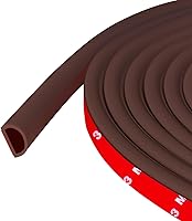 Vista 13 de Burlete de puerta autoadhesivo para puerta, tira de silicona en forma de D para sello de marco de puerta, ventana, 20 pies, color blanco