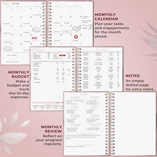 Image of PLANBERRY Large Hourly Schedule Planner Premium - Undated Organizer for Productivity, Time Management & Budget, 8x10.4″ (Rose Gold)