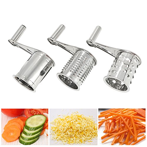 Decdeal Manual de Aço inoxidável Rotativo Ralador de Queijo Slicer Multi-Purpose Queijos Cenouras Pe
