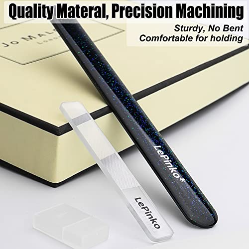 Long Lasting Nail File And Buffer Set, 1 Diamond Metal Nail File With 1 Nano Glass Nail Buffer, Professional Manicure Tools Kit For Home And Salon Use #TOP3