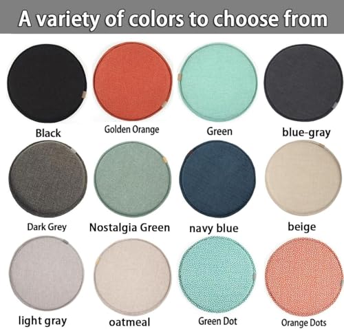 Cojines redondos para silla pack de 4 de 28cm color gris oscuro con cintas de sujeción 4