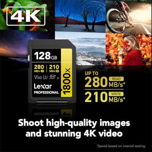 Tarjeta SDXC Lexar 1800x UHS-II 128 GB Serie Dorada - Imagen 5