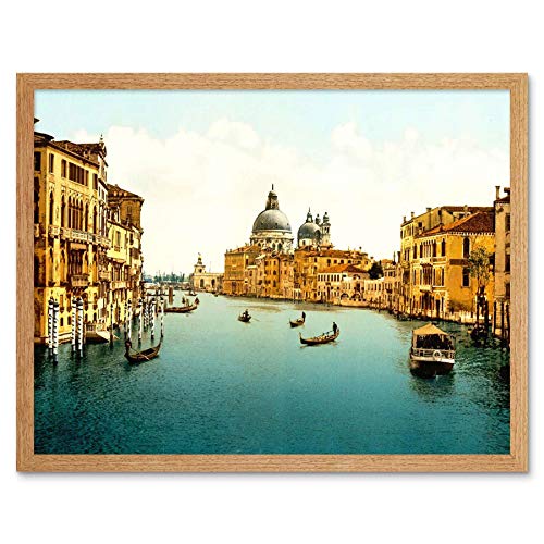 Vintage Travel Grand Canal Venice Italy Wall Art Print Mur Encadré Décor 30 x 41 cm