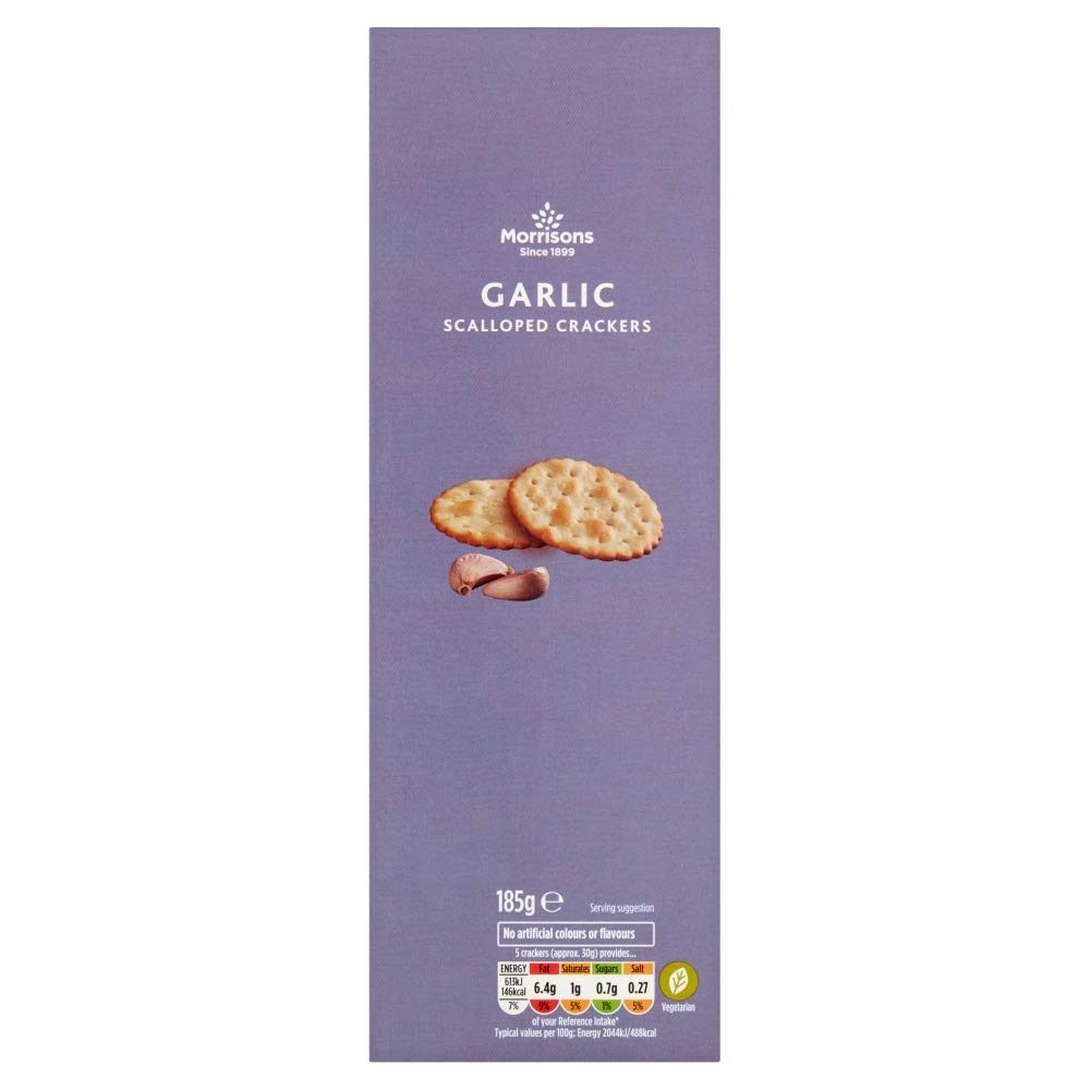 Morrisons Garlic Scalloped Crackers, 185g