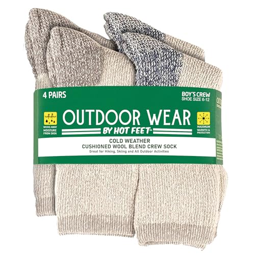 HOT FEET Meias infantis confortáveis de mistura de lã – Meias de inverno para meninos/meninas – Paco