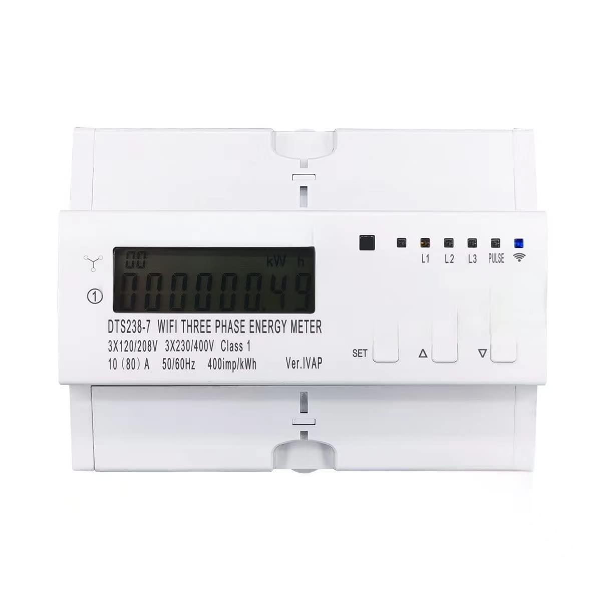 Compteur d'énergie bidirectionnel Intelligent WiFi 3 Phases 80A minuterie Moniteur de consommation d'énergie commutateur kWh wattmètre 3 * 120V 3 * 220V