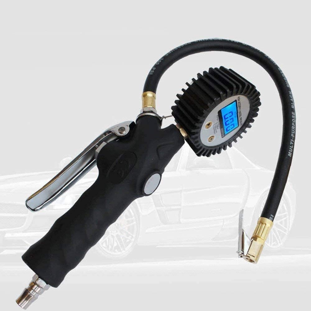 Manómetro Digital de presión de neumáticos, manómetro de Aire portátil de 100 PSI, portabrocas de Aire Resistente y Accesorios de compresor para camión, automóvil, Tubo Interior de Bicicleta