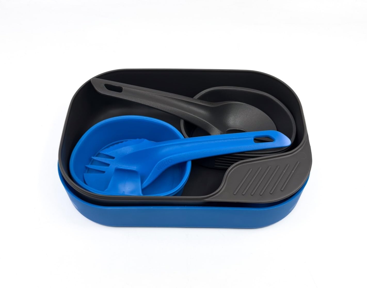 Wildo Wildo CAMP-A-BOX DUO Outdoor Army - Juego de cubiertos para supervivencia para camping, color azul claro y gris, talla única