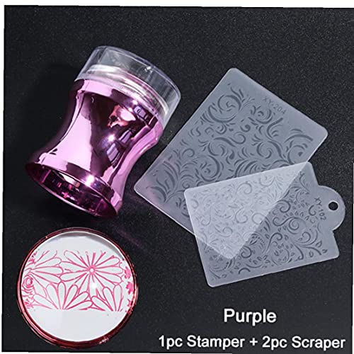 YepYes Nail Art Stamper Metallgriff Stamper mit Silikonköpfe DIY Maniküre Druckwerkzeug Nail Art Zubehör Für Personal… – Bild 4