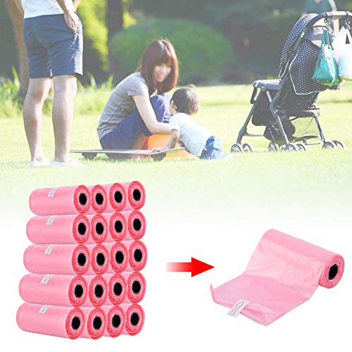 Image of 20 Rolls Diaper Bags, 28 x 17 x 2 cm Diaper Bag Waste Pick Up Bag for Newborn, Helpful Baby Item,