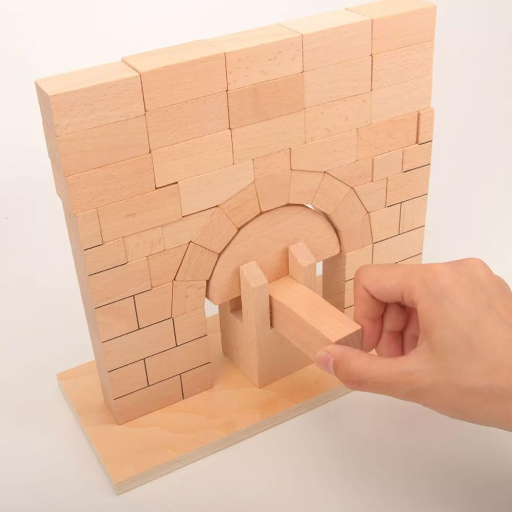 Set di Costruzione di Ponti Montessori in Legno massello Naturale | Blocchi Costruzione Forma Arco, Blocchi ad Arco Legno Non Verniciati, Regalo Educativo Sensoriale per Scuola Materna
