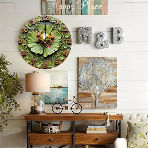 Reloj de pared decorativo 10 pulgadas hojas verdes miniatura 5