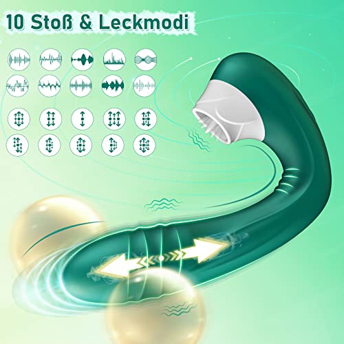 G-Punkt-Vibrator für Frauen,Anal Vibratoren mit Stoßfunktion und Leckmodi,Wasserdichter vaginaler Klitoris-Vibrator Silikon Vibrator,G-Dildo Vibration Erotik Sexspielzeug für Erwachsene – Bild 3