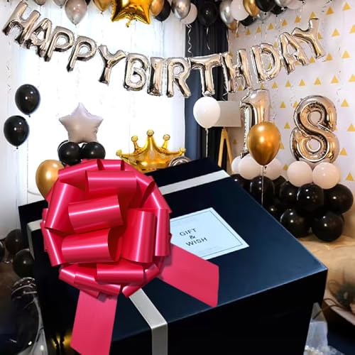 Image of 1Pcs Large Gift Bow,14 Inch Giant Large Pull Bow Big Bow,Great Gift Bows for appliances,Bikes,Table Decorations and Party Events (Matte-Red)