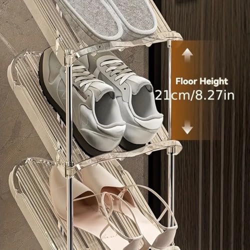 Image of Cortina Shoe Rack Vertical Shoes Racks for Entryway Corner Shoe Storage Organizer for Small Spaces Transparently Tall Slim Shoe Shelf for Front Door Entrance Living Room - 6 Layer