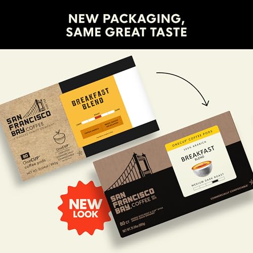 Image of San Francisco Bay K-Cup Coffee Pods, Breakfast Blend (80 ct), Medium Roast, Commercially Compostable Single-Serve Coffee Pods