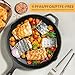 EWFEN Cast Iron Skillet 3-Piece Set, Heavy-Duty Professional Restaurant Chef Quality Pre-Seasoned Pan Cookware Set, 6