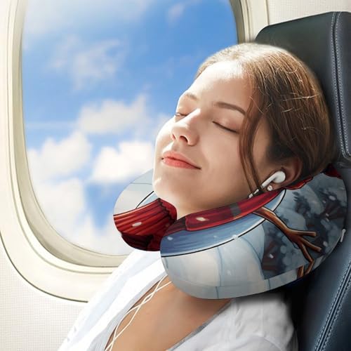 Almohada de viaje espuma viscoelástica tamaño único U miniatura 3