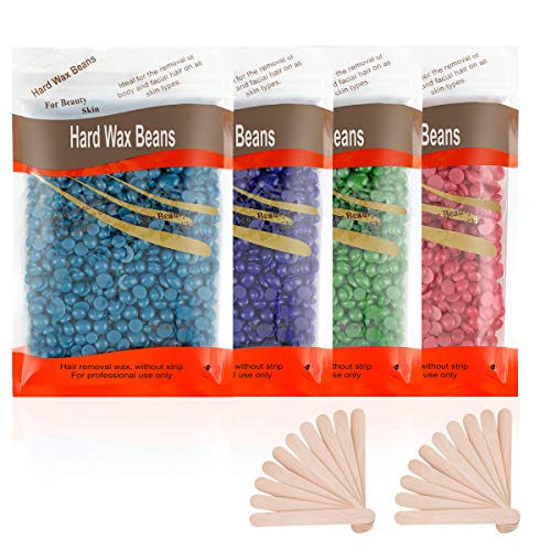 Hard Wax Beads for Hair Removal, 400g/14.11 oz Waxing Beans for Full Body Brazilian Bikini Face Legs Underarms, at Home Pearl Beads Large Refill for Women Men (Coarse Body Hair Specific)