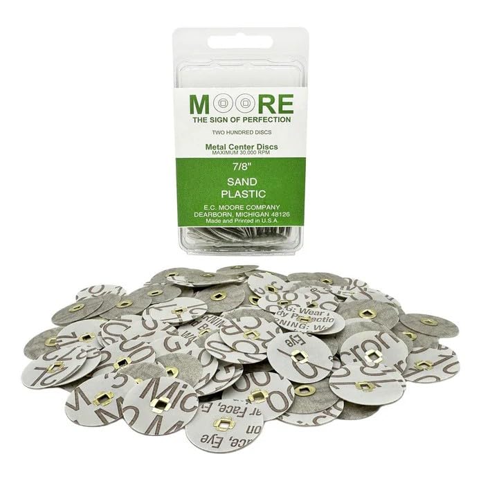 E. C. Moore's Plastic Sand Snap-on Disc 7/8" Fine Grit Pkg of 200
