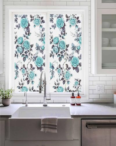 Vinilo decorativo para ventana, 17.7x39.3 pulgadas, azul miniatura 2