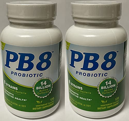 Nutrition Now PB 8 ProBiotic Acidophilus Vegetarian Dietary Supplement, 120 Capsules (Pack of 2)
