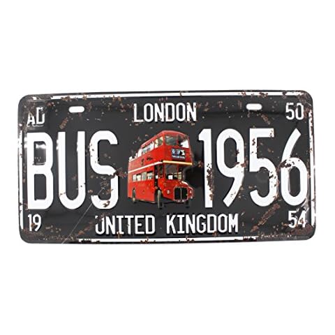 6x12 Inches Vintage Feel Home,Bathroom,Shop and Bar Wall Decor Souvenir Metal Tin Sign Poster Plaque (London Bus 1956) Cover