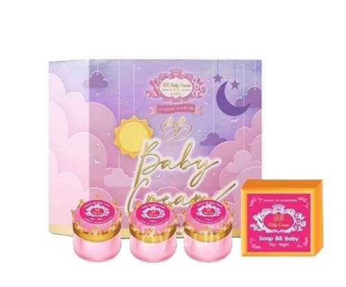 BB Baby Cream - Set de cuidado facial 4 en 1 (3 cremas + 1 jabón) - Hidratante y brillante para adultos, 3.53 oz