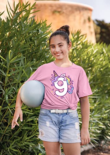Unicorn 9th Birthday Shirts for Toddler Girls Outfit 9 Year Old Ninth Nine Shirt3