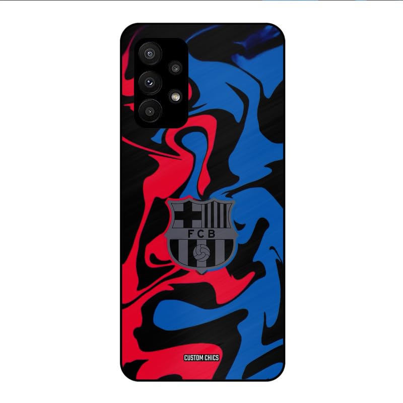 Image of PrintShield FC Barcelona Comic Back Cover for Galaxy A23, Shockproof Printed Phone Case with Soft TPU Sides & Anti-Slip Grip