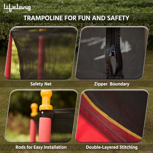 Image of Lifelong 55-Inch Trampoline for Kids with Safety Net & Spring Cover Padding, Exercise Rebounder for Indoor & Outdoor Use, Kids Jumping Bouncer for Home