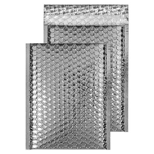 Purely Packaging - Sobres acolchados (C5+, 250 x 180 mm, cierre autoadhesivo, 100 unidades), color plateado
