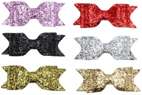 SYAYA Lot de 6 barrettes à cheveux pour femmes et filles avec nœud pailleté (couleurs mélangées) Cover