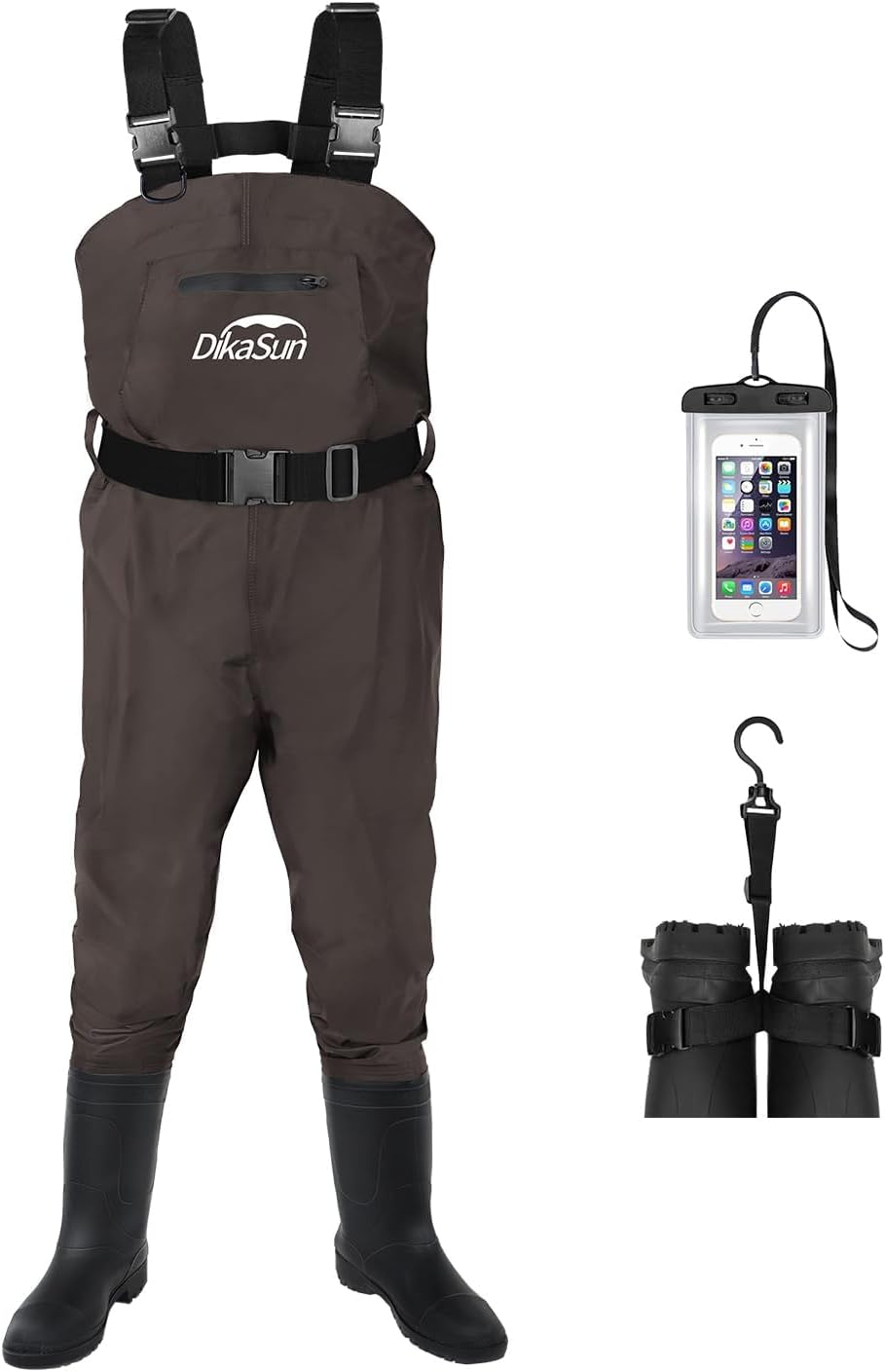 Fishing Waders for Men & Women, Waterproof 2-Ply Nylon/PVC Chest Wader with Boots for Outdoor Sizes 4-13 Bootfoot