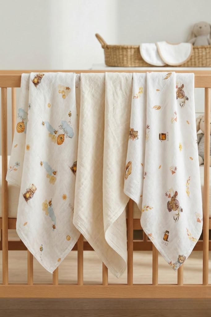 Little Organic's | 3’lü%100 Organik Pamuk Müslin Örtü