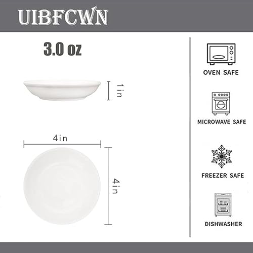 Miniatura 3 de UIBFCWN Paquete de 5 platos de salsa de soja, cuencos de cerámica de 3 onzas, cuencos pequeños de 4 pulgadas, mini cuencos para servir guarniciones,