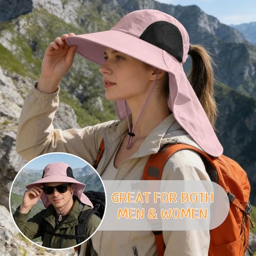 Image of Sun Hat for Men Women with Neck Flap,UPF 50+ UV Protection Fishing Hat