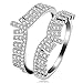 Uloveido Fashion Rings Enhancers for Women White Gold Plated Cubic Zirconia Ring Enhancer for Wedding Engagement Rings Size 8 Y500B