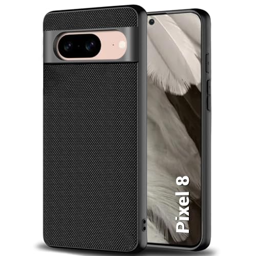 Image of TheGiftKart Back Cover Case for Google Pixel 8 | Slim & Lightweight | Ultra-Premium Design | Camera Protection Bump | Fabric Texture Case Cover (PC & TPU, Black)
