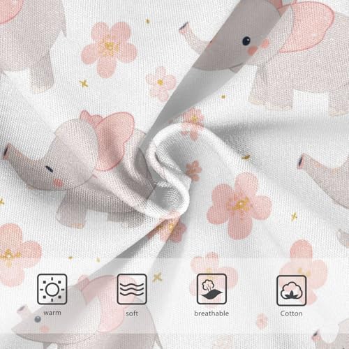 Wusikd Cute Elephants Girls' Underwear Cotton Flowers Girls Briefs Soft Toddler Underwear 2T3