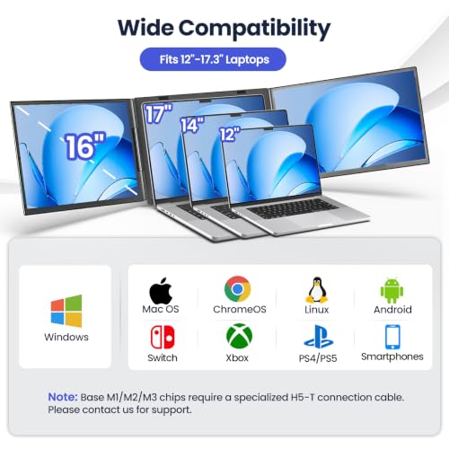 16" Laptop Screen Extender, Dual 1200P IPS Displays, No Clamps, Ultra-Slim - image 6