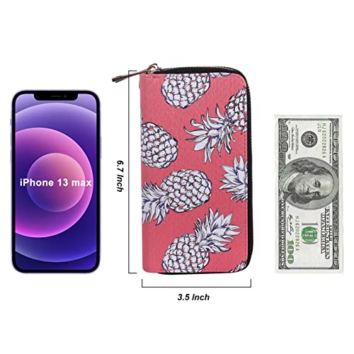 Image of Cellphone Wallet for Women Dual Zipper Long Purse with Removable Wristlet