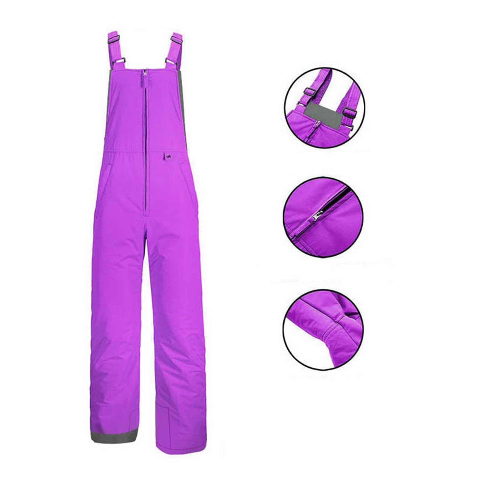 Salopette de snowboard pour femme - Combinaison réglable pour le ski - Veste de neige coupe-vent une pièce - Salopette de ski d'extérieur - Pantalon à bretelles isolées thermiques - Combinaison zippée