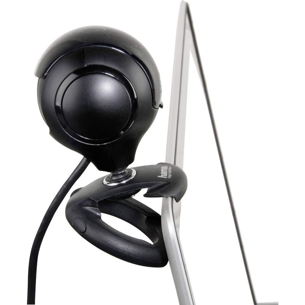 Hama Kamera internetowa z mikrofonem HD "Spy Protect" (USB A 2.0, 1280x720p, 16:9, obrót 360°, mikrofon mono, stojak, osłona na kamerę, podświetlenie LED) czarna