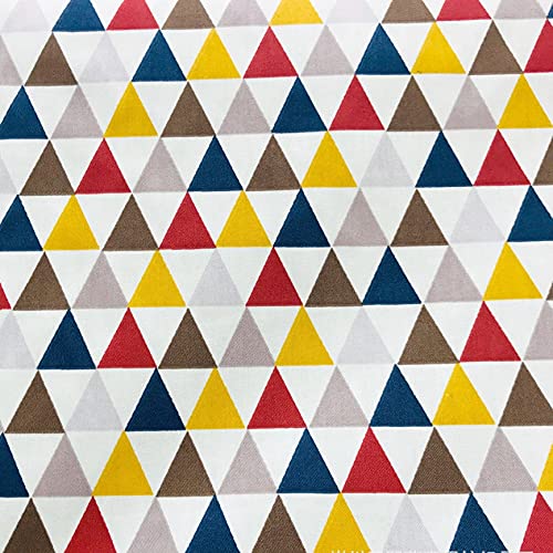 moonfarm 選べる13種 北欧 風 柄 生地 綿 ポリ 手芸 用 約1m×幅1.6m裁断済み (三角カラフル)