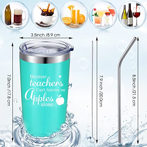 Geiserailie 6 Set Teacher Appreciation Gift Teacher Tumbler Graduation Travel Tumbler With Lid And Straw 20 Oz Stainless Steel Teacher Cups Tumbler For Graduation Birthday Retirement (Mint) #TOP6