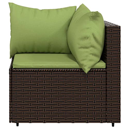 Vidaxl Patio Furniture Set 3 Piece, Loveseat Sofa Sectional Couch With Cushions, Wicker Conversation Set For Garden Lawn Backyard, Brown Poly Rattan #TOP4