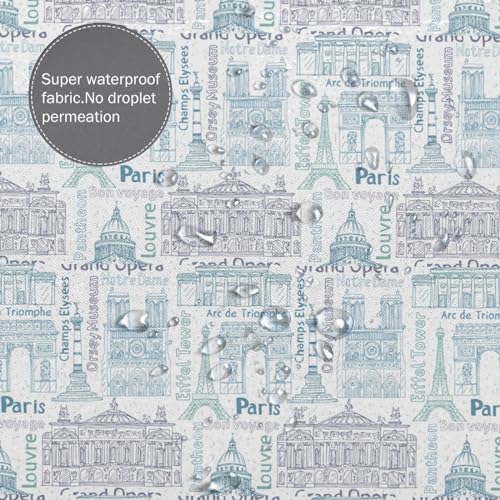 Rideau de douche imperméable Paris pour stopper l'eau du bain