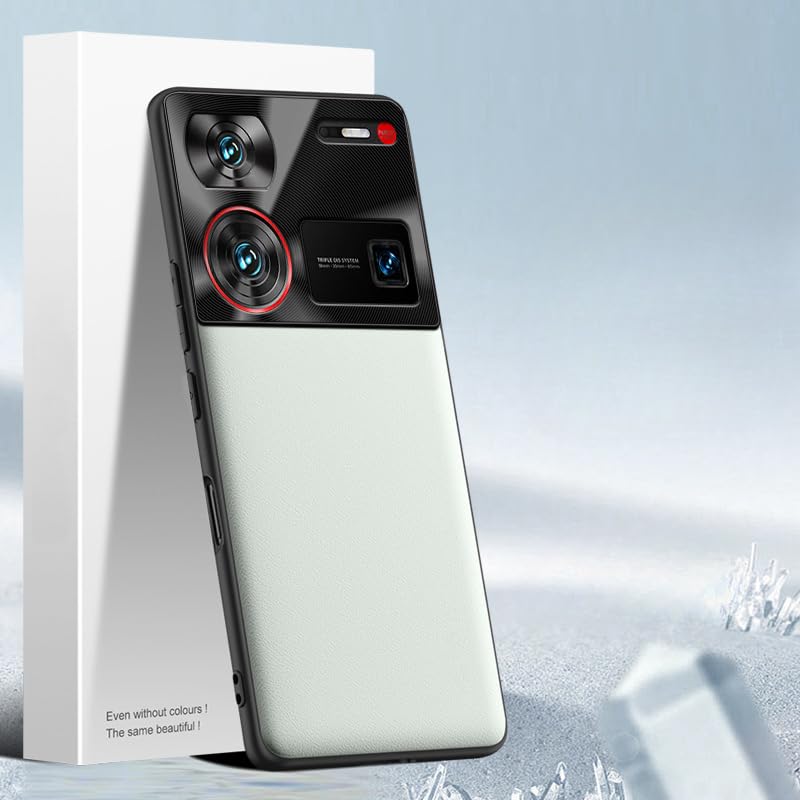 Gruattreay Compatible with ZTE Nubia Z60 Ultra 5G Case,Simple Plain Skin Leather Soft ShockProof Back Cover Phone Case (Gray)